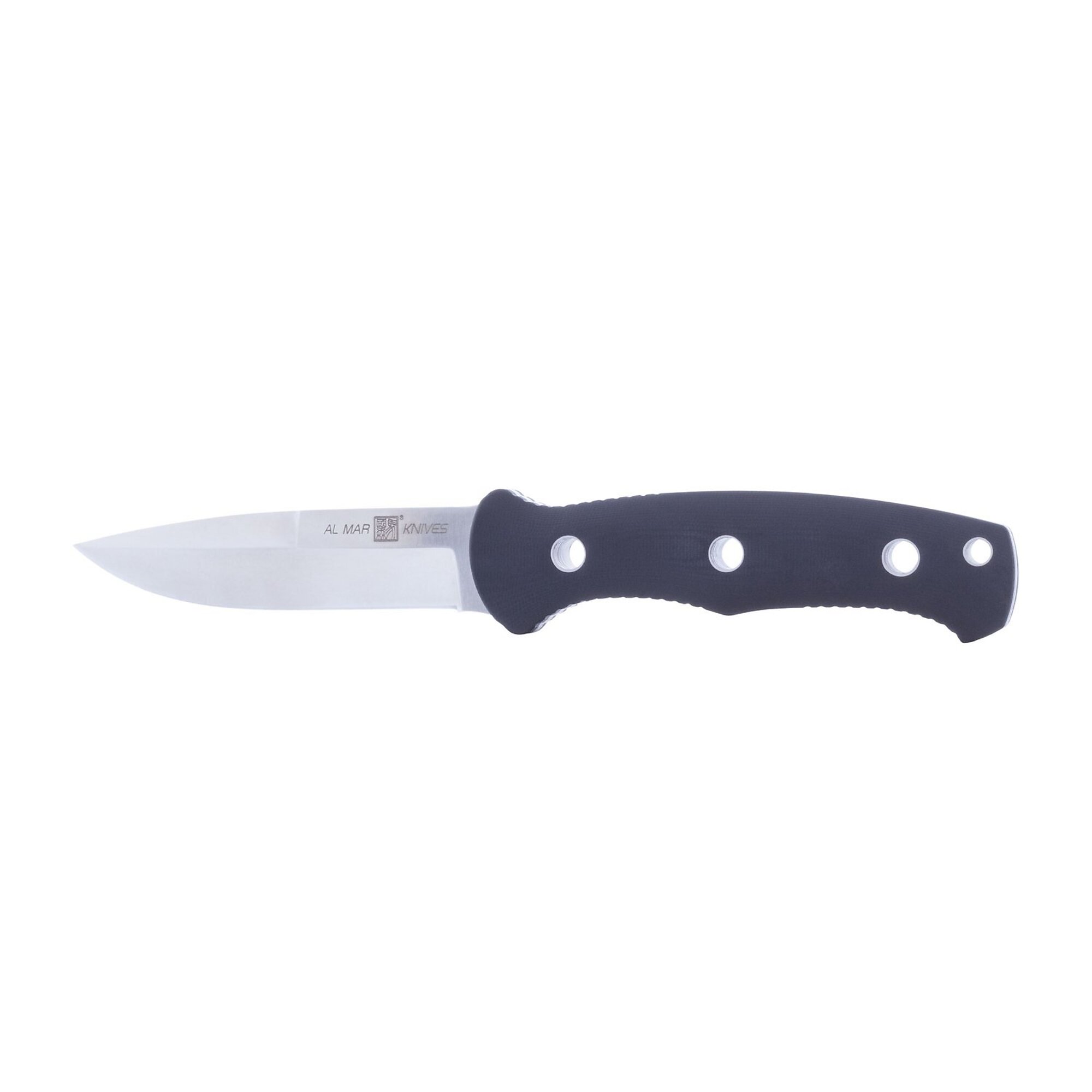 Sunex Tools Al Mar Operator Fixed Blade Knife — 4in. D2 Steel, Black G-10 Handle, Composite Sheath, Model# AMK5101